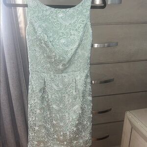 Aidan Mattox Mint Lace Mini Dress